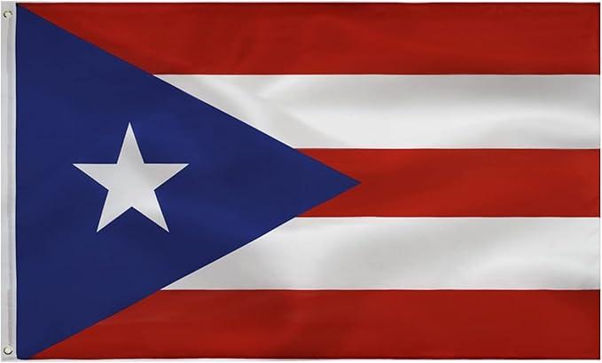 Puerto Rico flag 3x5 FT-Puerto Rican Flags Indoor/Outdoor Quality Polyester with Vivid Color Double-Stitched Edges Brass Grommets Decorations