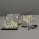 100% Natural Cotton 2pcs Duvet Cover Sets - Beige Duvet Cover with Luxurious Green, Gray & Yellow Leaves Patterns,Reversible Botanical Comforter Cover Sets with Button Closure(Twin，1 Pillowsham）