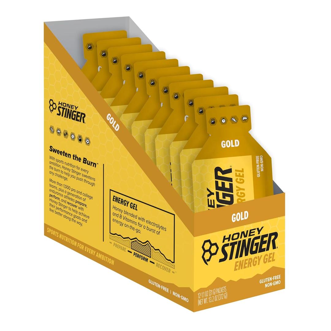 Honey Stinger Gold Energy Gel, Gluten Free & Caffeine Free, for Exercise, Running and Performance, Sports Nutrition for Home & Gym, Pre and Mid Workout, 12 Pack, 13.2 Ounce (EXP 04/08/27)