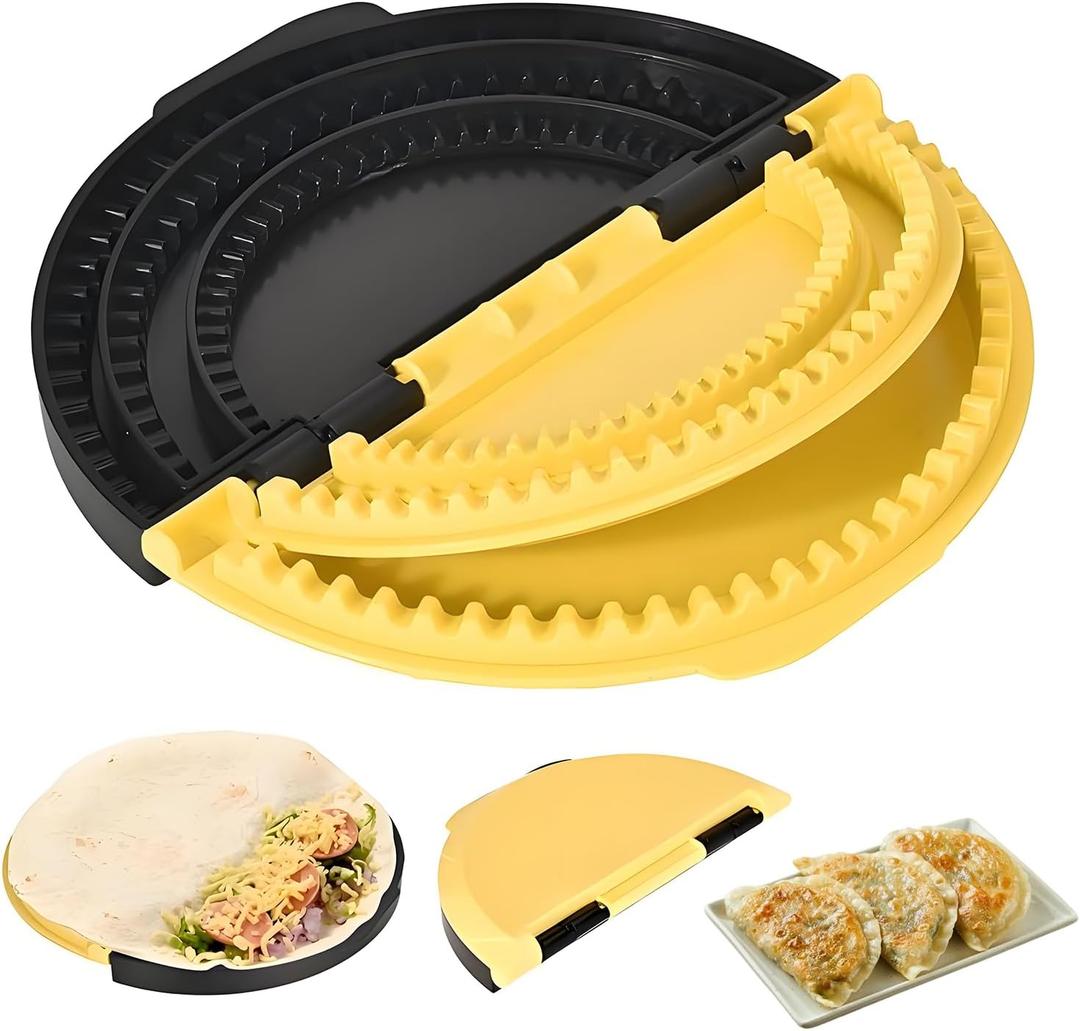 3-in-1 Tortilla Sealer Crimper Maker 6/8/10 Inch Adjustable Sealing Press Tool for Quesadillas, Tacos, Wraps & Sandwiches | BPA-Free, Dishwasher Safe