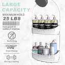 Shower Caddy Hanging; Anti-Swing shower basket over Showerhead with Suction Cups; Never rust Bathroom Organizer, Multiple Hanging Modes Shelf with hooks,White