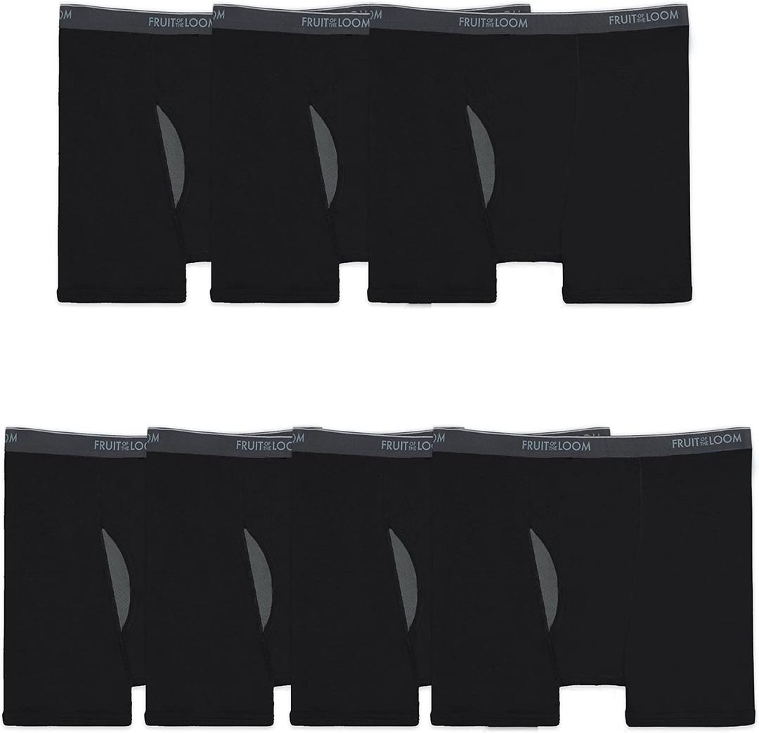 Fruit of the Loom Men's Coolzone Boxer Briefs, Moisture Wicking & Breathable, Assorted Color Multipacks (5X-Large Big, Big Man - 7 Pack - Black)