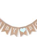 Baby Boy Burlap Banner - Sweet Baby Boy Shower Decorations, Rustic Baby Shower Decorations, Photo Decoration Props, Baby Boy Burlap Banner for Baby Shower Decorations and Gender Reveal Party (Baby Boy Banner)