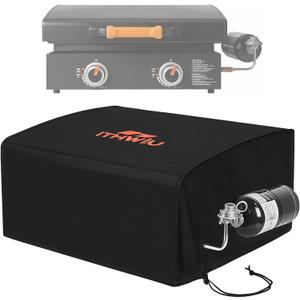 ITHWIU 22" Griddle Cover- Exclusively Compatible with Blackstone 22" Tabletop Griddle with Hood, Water Resistant 600D Polyester UV & Fade Resistant Protective Heavy Duty Flat Top Gas Grill Cover