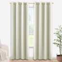 KOUFALL 92 Inch Curtains,Room Darkening Blackout Boho Curtains for Living Room Bedroom 2 Panels 92 Inches Long,Cream Beige