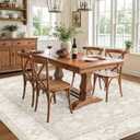 6x9 Area Rug Living Room, Vintage Neutral Washable Carpet Beige