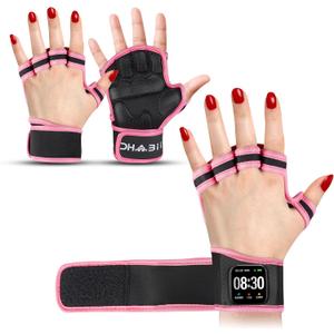 Workout Gloves for Men & Women, Smartwatch Compatible Ventilated Gym Gloves with Wrist Wrap Support, Breathable Weight Lifting Gloves for Fitness, Training & Cycling with Excellent Grip M