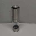 CIRCLE JOY Electric Pepper Grinder Stainless Steel Rechargeable Pepper Mill with External Adjustable Coarseness, 95ml Container and White LED Light, Silver