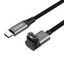 AGVEE 3.3ft Charger for Garmin Watch USB C, L-Shape Charging Cable for Fenix, Forerunner, Vivoactive, Instinct, Venu, Tactix, Approach, D2, Quatix Series, Right Angle Braided, Dark Gray