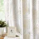 Ronaldecor Gold Blackout Curtains for Bedroom 2 Panels Tropical Leaf Panels Darkening Thermal Insulated Soundproof Grommet Top Window Treatments Set, 52x90Inch, 2 Panels