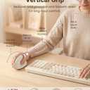 Ergonomic Vertical Wireless Mouse, 57 Natural Handshake for Wrist Pain Relief, Rechargeable 2.4G USB Computer Mouse, Quiet Click, 800/1200/1600 DPI, for Laptop PC Mac, Small/Medium Hands (Beige)