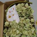 mizii 4Pcs Green Artificial Hydrangea Flowers Large Fake Silk Hydrangea Flower with Leaves Stems Realistic Faux Hydrangeas Decorations for Wedding Table Centerpieces Vase Home Decor (Green)