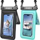 [Up to 8.5''] Floating Waterproof Phone Pouch, Double Bags Waterproof Phone Case with Lanyard for iPhone 17 16 15 Pro Max, Galaxy S25 Ultra, IPX8 Cellphone Dry Bag Beach Cruise Ship Essentials Pack of 2 