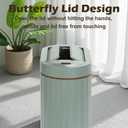 SYNCVIBE Bathroom Trash Can with Lid Butterfly 2 Gallon Sensor Trash can, IPX5 Waterproof Garbage Can Bathroom Decor, Automatic Trash Bin, Under-Counter Wastebasket for Kitchen, Living Room, Green