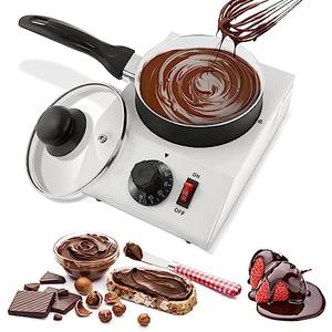 WICHEMI Chocolate Melting Pot Chocolate Tempering Machine Commercial Electric Chocolate Melter Fondue Pot for Chocolate, Butter, Cheese, Cream, Candy, Milk, Coffee, Desserts (Single Pot)