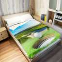 SXCHEN Blankets Sofa Bed Throw Lightweight Cozy Plush Golf Course Beautiful Sky Hole Bunker 60"x80"