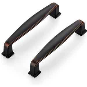 Ravinte 20-Pack Solid 3-3/4 Inch Cabinet Handles - Oil Rubbed Bronze Cabinet Pulls and Drawer Handles for Cabinets and Cupboards