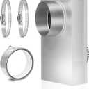 0-5" Adjustable Periscope Dryer Vent, Dryer Vent for Tight Spaces, Dryer Vent Periscope with 2 Clamps & Aluminum Foil Tape