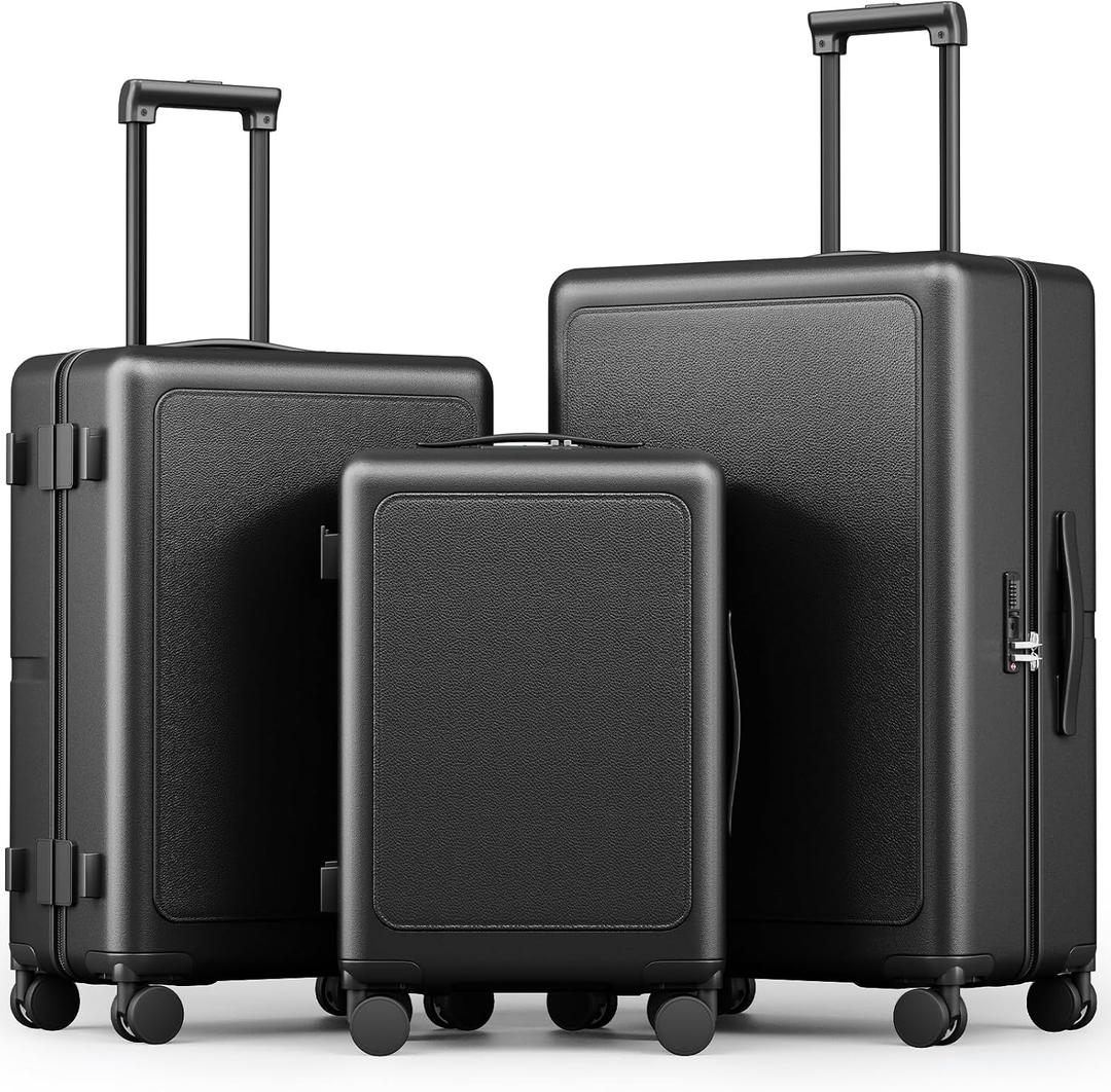 Joyway Luggage Sets 3 Piece with Spinner Wheels, Carry On Luggage 20In with ABS+PC Hardshell, Lightweight Suitcase Set with TSA Lock and Pressure-resistant Frame, 20/24/28 Inch, Black