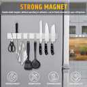 Fridge Applicable 17 Inch Double Sided Magnetic Knife Holder - Stainless Steel Knife Strip With Powerful Magnetic Pull Force - Use as Kitchen Knife Holder, Knife Rack & Tool Holder - Silver