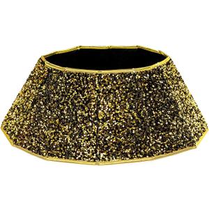 Blissun Christmas Tree Collar, Sequin Christmas Tree Skirt, Foldable Christmas Tree Ring, Xmas Tree Stand Base Cover for Christmas Tree Decoration, Round Gold