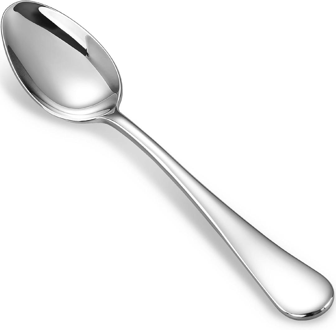 KEAWELL Premium Verona 4-Piece 7.6 inch Spoon Set 18/10 Stainless Steel, Heavy-Duty Mirror-Finished Flatware for Daily Meals, Hosting and Special Occasions (4, Dinner Spoons)