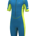 Hevto Kids Wetsuit for Boys Girls Toddler Youth 3/2mm Neoprene Full Wet Suits in Cold Water for Swimming Surfing Diving (10, K1-0.079 in-Front Zipper-Green)