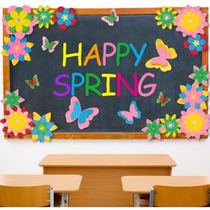 Cinrobiye 30 Pcs 3D Paper Flowers Decorations Kit for Wall DIY Flower Bulletin Board 3D Spring Fiesta Paper Floral Backdrop Decoration for Photo Backdrop Classroom Back to School Party