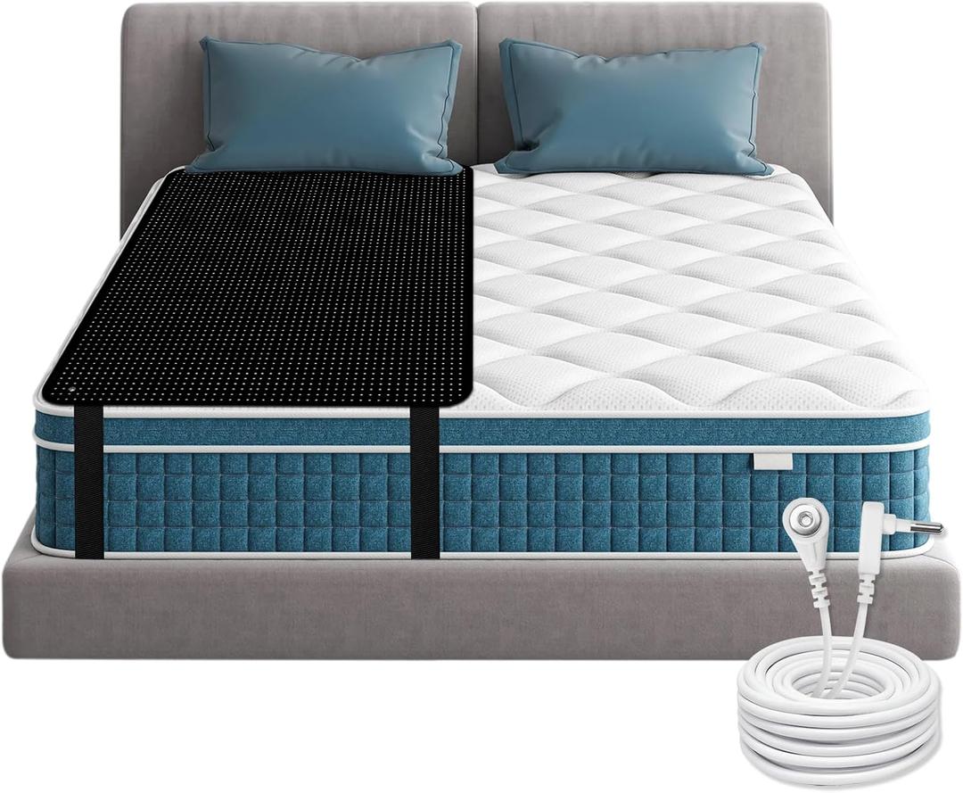 Grounding Mat for Bed Earth Connected Bed Mat King PU Leather Grounding Therapy Mattress Cover for Better Sleep Balance (27x78 Inch) Grounding Mat for Bed Earth Connected Bed Mat King PU Leather Grounding Therapy Mattress Cover for Better Sleep Balance (27x78 Inch)