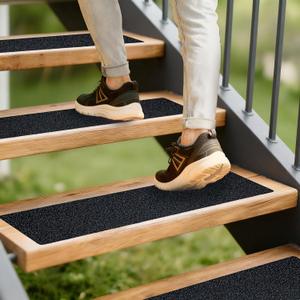 LifeGrip Anti Slip Traction Treads (5-Pack), 8 inch X 32 inch, Best Grip Tape Grit Non Slip, Outdoor Non Skid Tape, High Traction Abrasive Adhesive for Stairs Step, Black