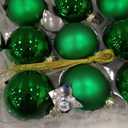 Suixing Christmas Glass Balls Multi Colors Included with Loop Set Festival Home Party Decors Xmas Tree Hanging Pendant 13PC 2.2In Dark Green