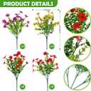 Rowfad 36 Bundles Artificial Flowers Outdoors UV Resistant Fake Plastic Spring Mum Flowers Colorful Silk Plants for Outside Porch Window Patio Home Decor(36, Red, Purple, Yellow, Rose Red)