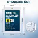 GEAoffice 100pc Magnetic Card Holder for Trading Cards, Hard Plastic 35pt UV Protection Baseball Card Holder with Display Stands for MTG, Sports Cards, Ultra Clear