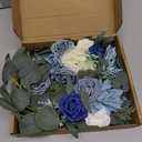 Gkvszy Wedding Flower Swag (Set of 2) for Wedding Welcome Sign Arch Artificial Flower Floral Swag Decor Wedding Ceremony Reception Party Decoration Navy, Dusty Blue and White