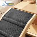 Dog Ramp for Bed, 64" Long Foldable Pet Ramp for Small Large Dogs, Dog Ramps for High Beds Car, High Traction with Platform 6 Adjustable Heights 24" to 30" Up to 220LBS Black (64"X 17inch)