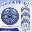 FYSUIMU 60 Pcs Blue White Flower Paper Plates Chinoiserie Floral Pattern Disposable Plates 9 Inch Party Tableware for Wedding Birthday Picnic Table Decor Supplies, 6 Designs