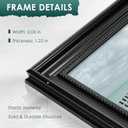 12x16 Picture Frame, Vintage Black Poster Frame with Real Glass