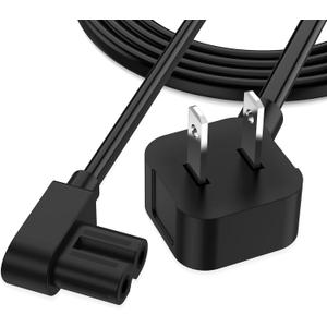 AGVEE 10ft Mini Fridge Power Cord Compatible with AstroAI Mini, Cooluli Mini, Chefman Mini, Koolatro, Frigidaire Fridge, Replacement 90 Degree Angled 18AWG ETL Listed 2-Prong Cable, Black