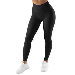 SUUKSESS Women No Front Seam Buttery Soft Workout Leggings Ruched High Waisted Tummy Control Yoga Pants (Black, L)