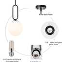 Modern Black Globe Pendant Light Milky White Globe Glass Shade 2 Pack Adjustable Rods Hanging Ceiling Light Fixtures for Kitchen Island Living Room
