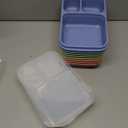 8-Pack 3 Compartment Meal Prep Containers with Lids, Wheat Straw Plastic, Microwave/Dishwasher/Freezer Safe, Stackable