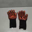 Comsmart BBQ Gloves, 1472 Degree F Heat Resistant Grilling Gloves Silicone Non-Slip Oven Gloves Long Kitchen Gloves for Barbecue, Cooking, Baking, Cutting (Orange)