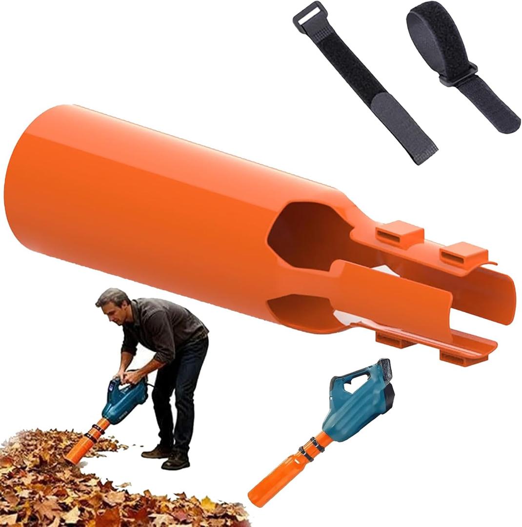 Leaf Blower Air Booster, Universal Leaf Blower Nozzle Attachment, Cordless Leaf Force Air Booster for 24 Inch Blower Tubes, Easy to Install Airflow Accelerator, Yard Cleanup Artifact (Orange)