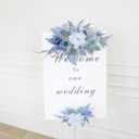 Wedding Arch Flowers Faux Flowers Set of 2 Flower Garland for Wedding Decorations for Reception and Wedding Welcome Sign (Blue)
