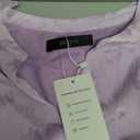 ZESICA Womens 2025 Summer Puff Short Sleeve Midi Dress Floral V Neck Textured Ruffle Flowy Beach Party Dresses (Medium, Purple)