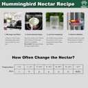 Window Hummingbird Feeder for Outdoors, 4 Bee-Proof Feeding Ports, Leak-Proof 10 oz Nectar Reservoir, Built-in Ant Moat, Strong Suction Cups for Up-Close Bird Watching, Easy to Clean (2 Pack)