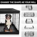 PJYuCien Dog Playpen Plus Storage Bag, 31.3" H 8 Panels Puppy Pen with Square Bottom & Top Cover, Heavy Duty Dog Fence for Camping