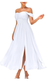 GRACE KARIN 2025 Women's Summer Floral Print Flowy A Line Maxi Dresses Sleeveless Smocked Off Shoulder Dress, L