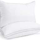 viewstar King Size Pillows Set of 2, Hotel Quality Cooling Down Alternative Gusseted Bed Pillows for Side, Back, or Stomach Sleepers, White, 19" x 33"
