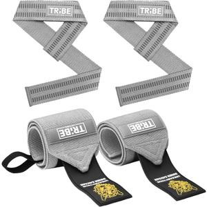 Heavy Duty Wrist Wraps & Lifting Straps  Weightlifting Wrist Wraps for Men with Silicone Grip & Padding  Gym Wrist Straps for Weightlifting (Gray 21") Heavy Duty Wrist Wraps & Lifting Straps  Weightlifting Wrist Wraps for Men with Silicone Grip & Padding  Gym Wrist Straps for Weightlifting (Gray 21")
